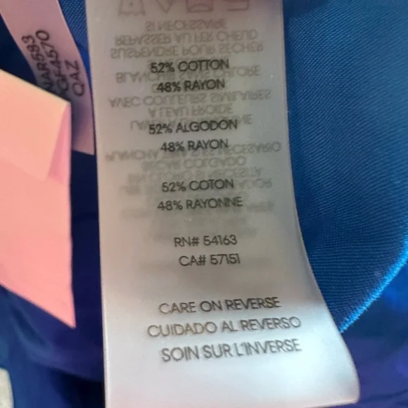 Calvin Klein Blue Cap Sleeve Button Down Blouse - Picture 4 of 4